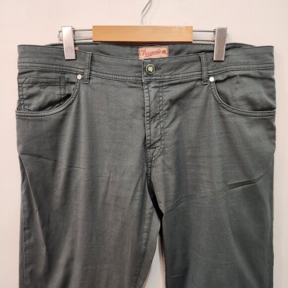 Marco Pescarolo Pants Mens 56 36×34 Green Nerano 1 Cotton Silk Chino 5 Pocket - Picture 3 of 16
